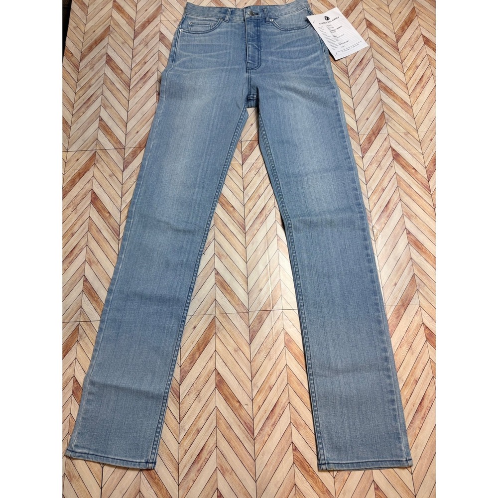NEW Black Denim BLK DMN Jeans 6 Sample Straight Leg Blue Wash Womens 26 Designer